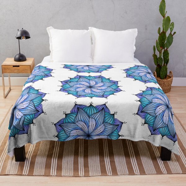 Item preview, Bluesy Floral Mandala designed and sold by CarrieBrose.