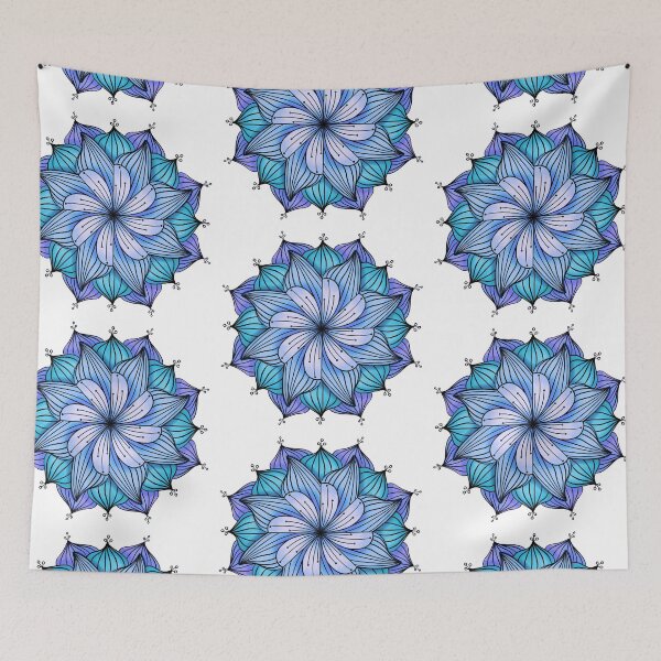 Item preview, Bluesy Floral Mandala designed and sold by CarrieBrose.