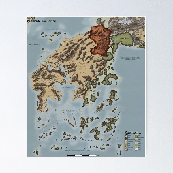 Item preview, DND: Zakhara Map (NO HEXES) designed and sold by Johnovick.