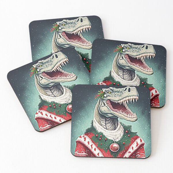 Item preview, DINOSAUR WEARING AN UGLY CHRISTMAS JUMPER Midjourney AI Artwork designed and sold by davidjulie.