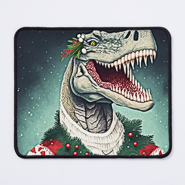 Item preview, DINOSAUR WEARING AN UGLY CHRISTMAS JUMPER Midjourney AI Artwork designed and sold by davidjulie.