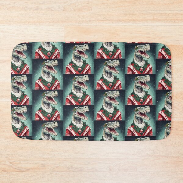Item preview, DINOSAUR WEARING AN UGLY CHRISTMAS JUMPER Midjourney AI Artwork designed and sold by davidjulie.