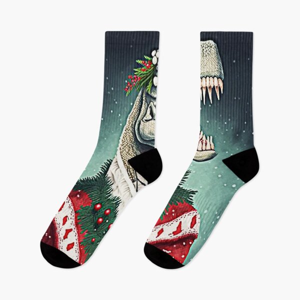 Item preview, DINOSAUR WEARING AN UGLY CHRISTMAS JUMPER Midjourney AI Artwork designed and sold by davidjulie.