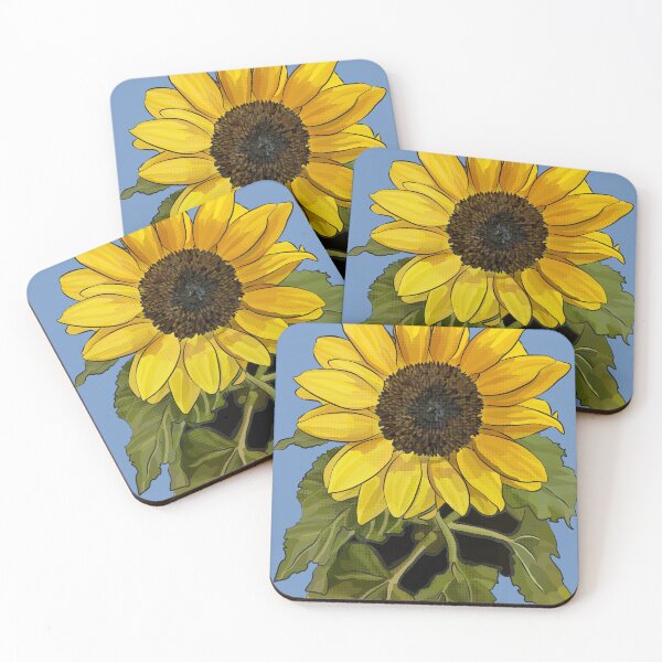 Item preview, Sunflower by BeeFoxTree (sky Blue Background) designed and sold by BeeFoxTree.