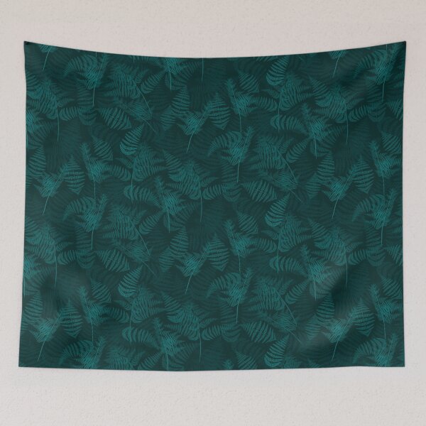 Item preview, Ferns Dark Teal Half-Drop Repeat 5748 designed and sold by Art in My Loft.