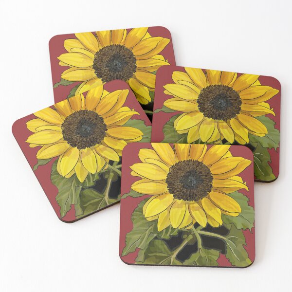 Item preview, Sunflower by BeeFoxTree (Red Background) designed and sold by BeeFoxTree.