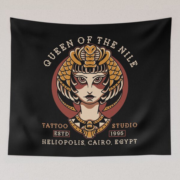 Item preview, Queen of the Nile, Tattoo Studio Design, Cairo, Egypt, Old School, Cleopatra Tattoo designed and sold by Proverbial Wisdom Design.