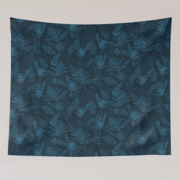 Item preview, Ferns Dark Electric Blue Half-Drop Repeat 5748 designed and sold by Art in My Loft.