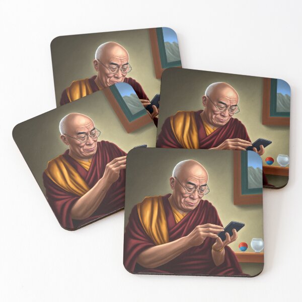 Item preview, Dalai Lama on phone designed and sold by MrUtDesign.