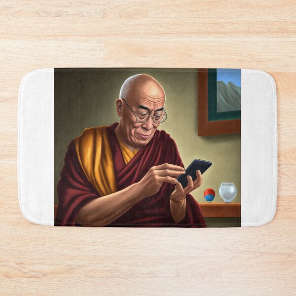 Item preview, Dalai Lama on phone designed and sold by MrUtDesign.