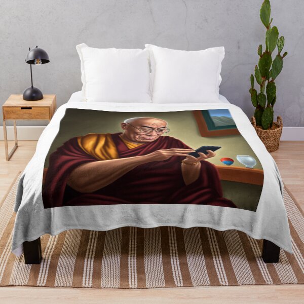 Item preview, Dalai Lama on phone designed and sold by MrUtDesign.