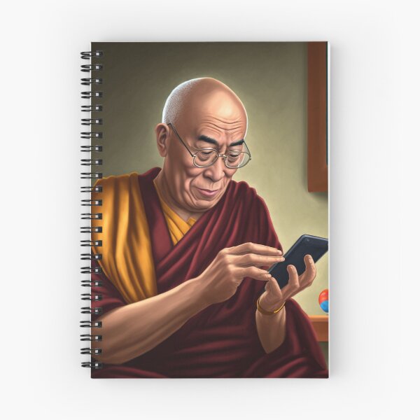 Item preview, Dalai Lama on phone designed and sold by MrUtDesign.