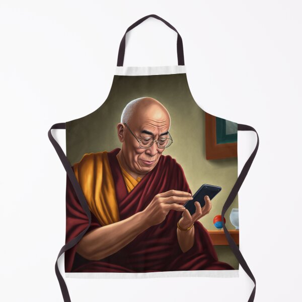 Item preview, Dalai Lama on phone designed and sold by MrUtDesign.