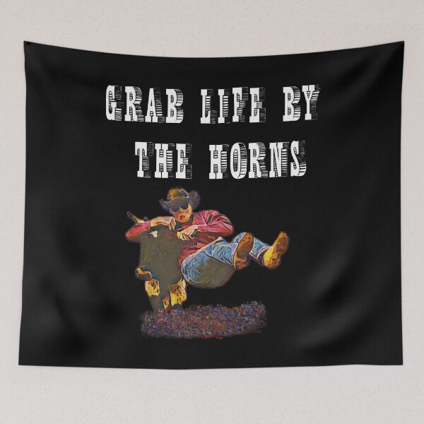 Item preview, Grab Life By The Horns - Bulldogger Quote designed and sold by handsoftime2020.