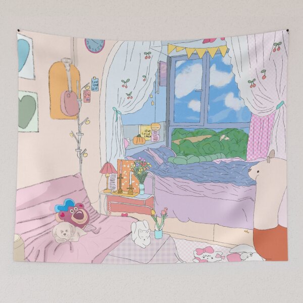 Item preview, Aesthetic anime girl room art designed and sold by Loveartse.