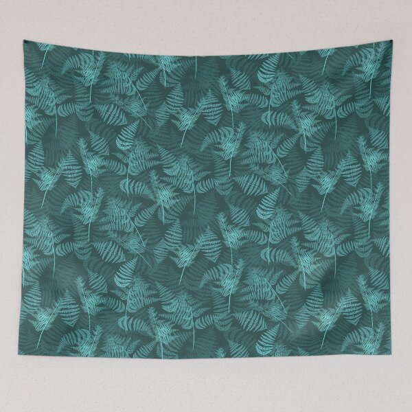 Item preview, Ferns Light Cyan Half-Drop Repeat 5748 designed and sold by Art in My Loft.