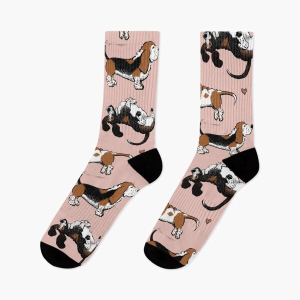 Item preview, Basset Buddies on Pale Pink designed and sold by Christine Philbrick.