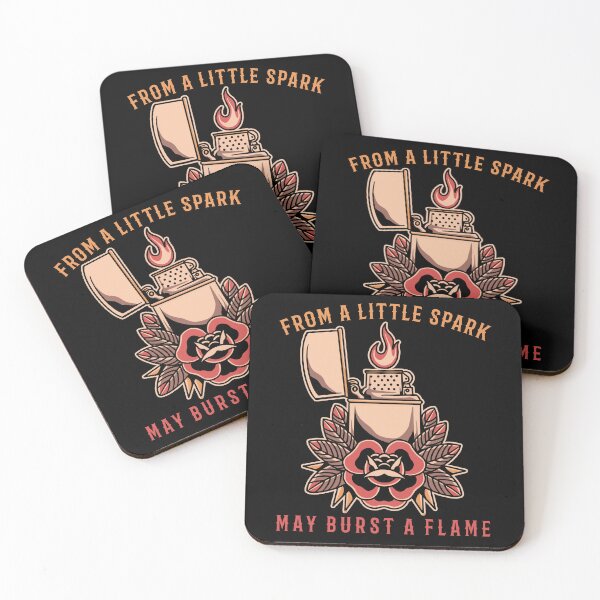 Item preview, From a Little Spark, May Burst a Flame, Old School, Neo Traditional, Lighter Tattoo designed and sold by Proverbial Wisdom Design.