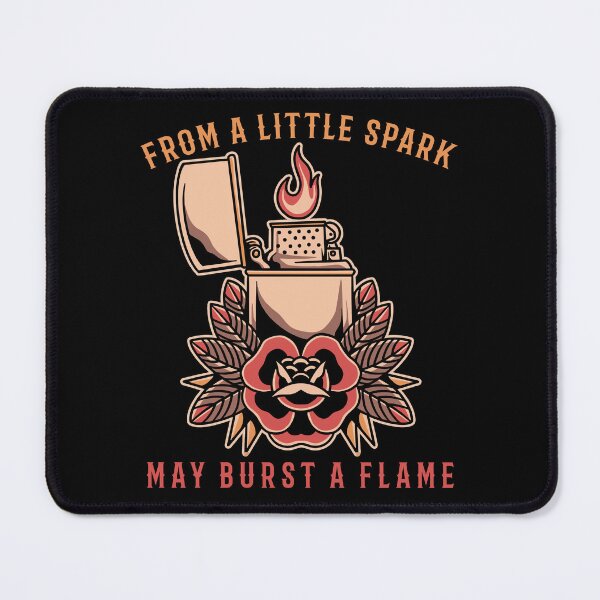 Item preview, From a Little Spark, May Burst a Flame, Old School, Neo Traditional, Lighter Tattoo designed and sold by Proverbial Wisdom Design.