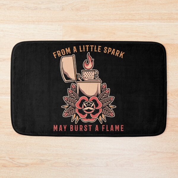 Item preview, From a Little Spark, May Burst a Flame, Old School, Neo Traditional, Lighter Tattoo designed and sold by Proverbial Wisdom Design.