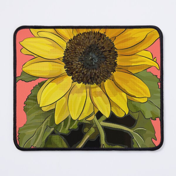 Item preview, Sunflower by BeeFoxTree (Coral Background) designed and sold by BeeFoxTree.