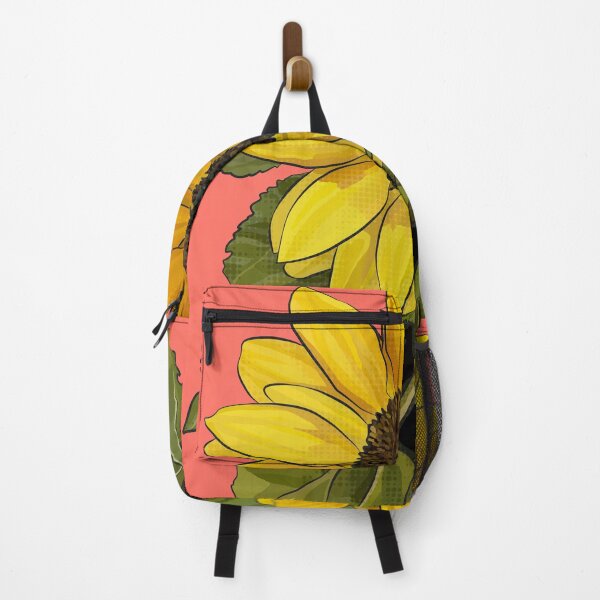 Item preview, Sunflower by BeeFoxTree (Coral Background) designed and sold by BeeFoxTree.