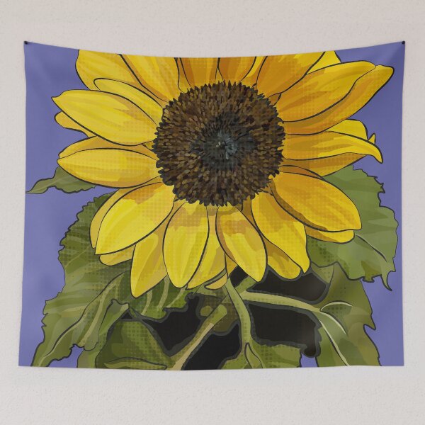 Item preview, Sunflower by BeeFoxTree (Very Peri Background) designed and sold by BeeFoxTree.