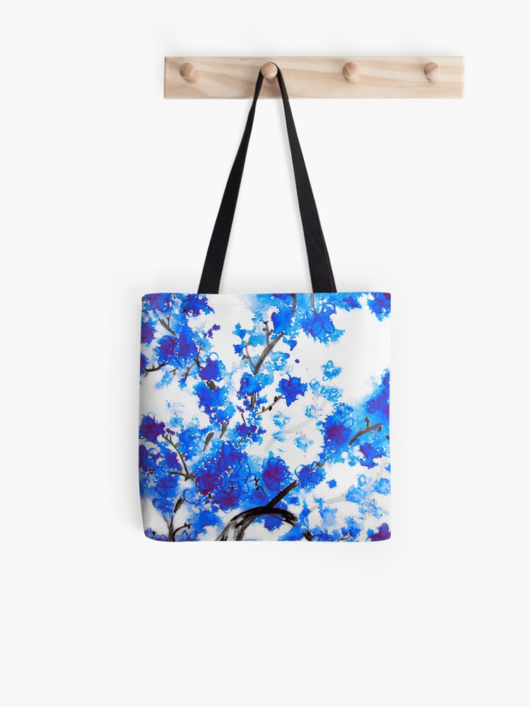 Blue Cherry Blossoms Tote Bag