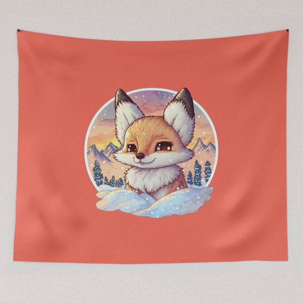 Item preview, Happy winter fox in snow | Watercolor painting | Perfect gift for animal lover designed and sold by AsabIIArt.