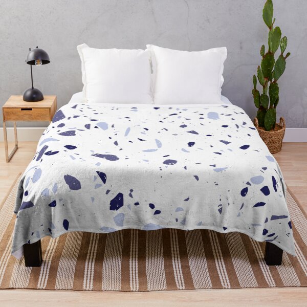 Item preview, White and Blue Terrazzo Tile Pattern designed and sold by thesnowwhyte.