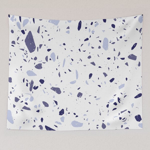 Item preview, White and Blue Terrazzo Tile Pattern designed and sold by thesnowwhyte.