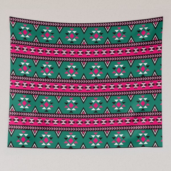 Item preview, Pink, green Colorful Aztec, Mexican, Ukrainian watercolor flat design. iPhone or Samsung Phone Case Cover designed and sold by RoManSmArt.