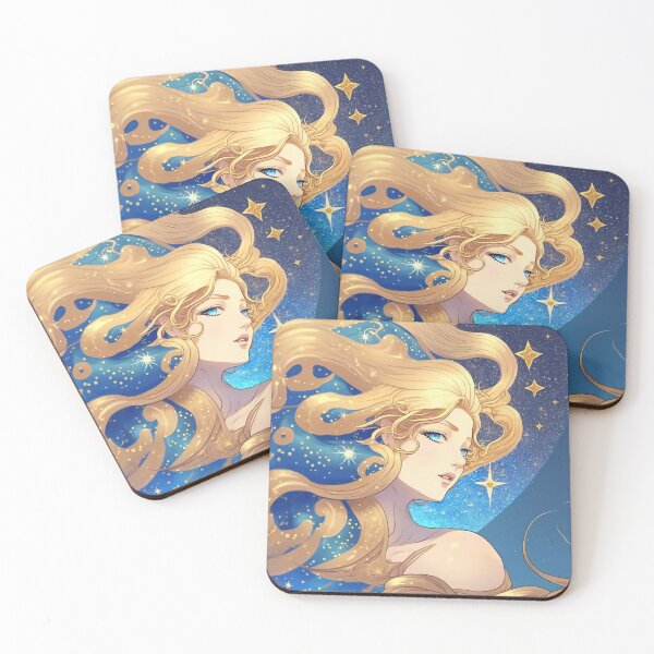 Item preview, Celestial Moon and Stars Girl - Anime and Manga Inspired designed and sold by WILDEVIOLET.