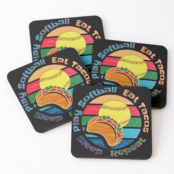Item preview, Play Softball, Eat Tacos, Sleep, Repeat designed and sold by Batty4Boba.