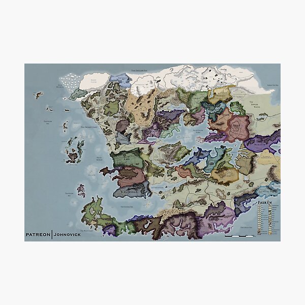 Item preview, DND: Faerun Map (NO HEXES) designed and sold by Johnovick.