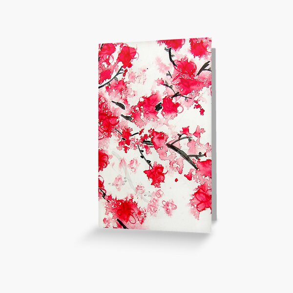 Item preview, Red Cherry Blossoms designed and sold by Kathie Nichols.