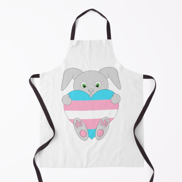 Item preview, Cute bunny rabbit holding trans flag heart designed and sold by JPN4Design.