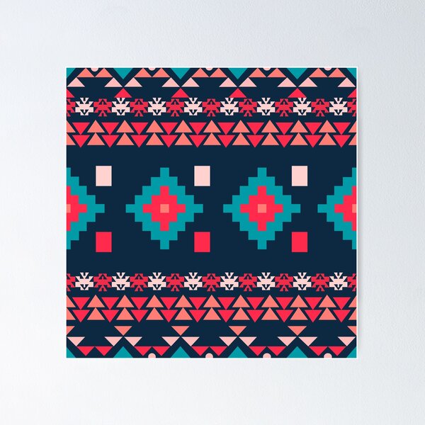 Item preview, Pink, Blue Colorful Aztec, Mexican, Ukrainian watercolor flat design. iPhone or Samsung Phone Case Cover designed and sold by RoManSmArt.