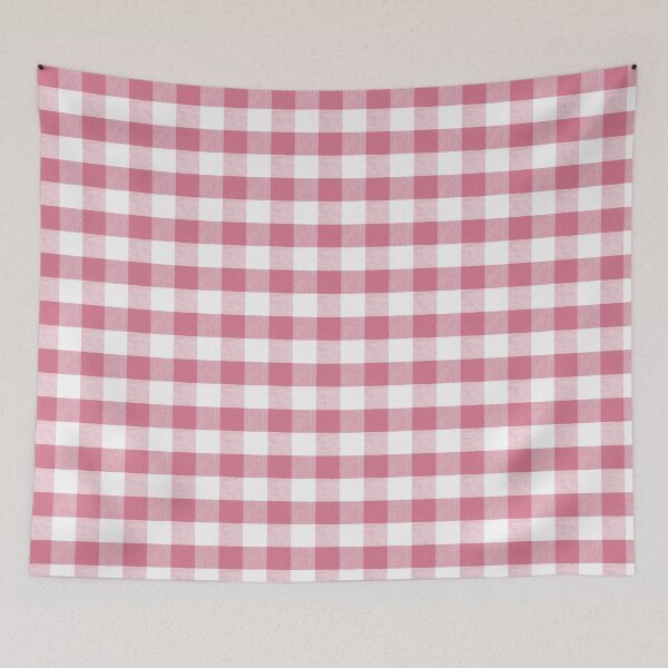 Item preview, Fruit Dove pink gingham fabric pattern designed and sold by coverinlove.