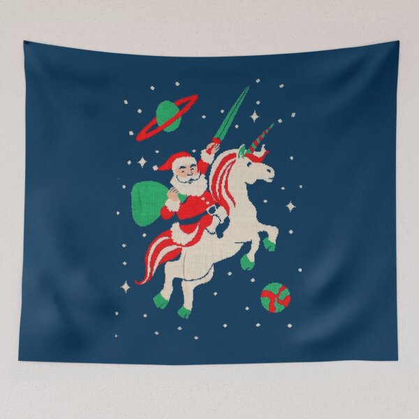 Artikelvorschau, Weihnachtsmann und Einhorn entworfen und verkauft von amyaspeterson.