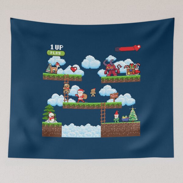 Artikelvorschau, Santa vs Krampus Pixel Art 8-Bit hässliches Weihnachtsspiel entworfen und verkauft von amyaspeterson.