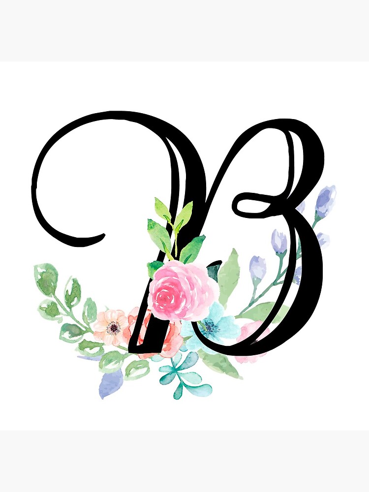 "Girly Watercolor Floral Initial - B" Art Print For Sale By Grafixmom ...