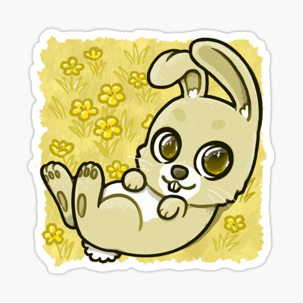 Item preview, Bunny Rolling in Flowers designed and sold by Penzilla.