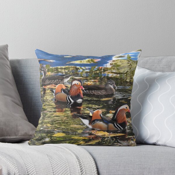 Item preview, Mandarin ducks in leafy reflections designed and sold by TwistedClassics.