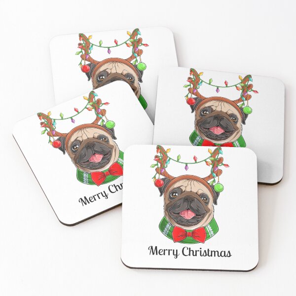 Item preview, Merry Christmas cute pug dog designed and sold by ashdenent.