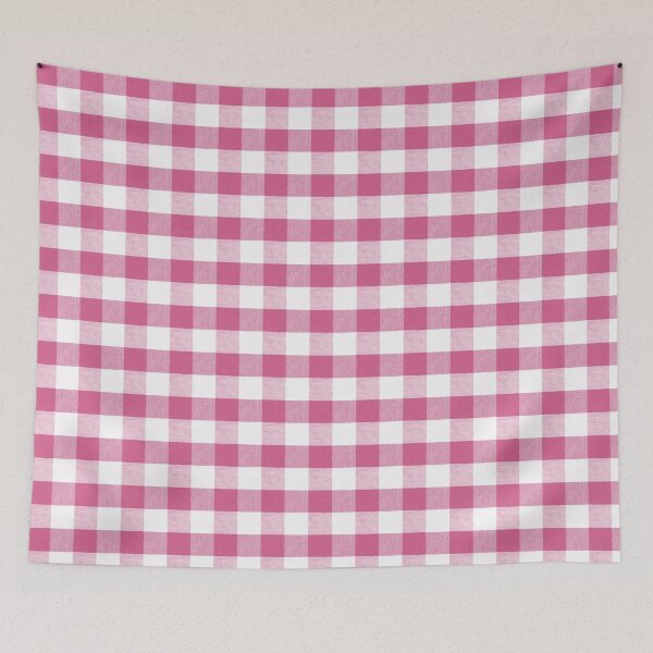 Item preview, Yarrow Pink colored gingham fabric pattern designed and sold by coverinlove.