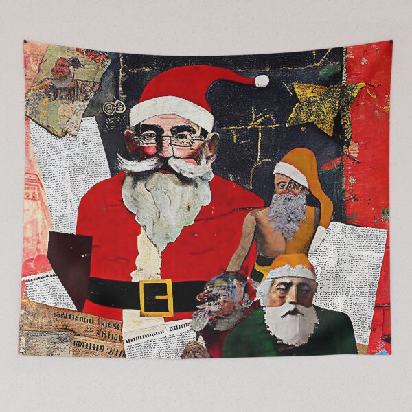 Item preview, SANTA PAPER COLLAGE Midjourney AI Artwork designed and sold by davidjulie.