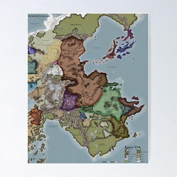 Item preview, DND: KARA-TUR Map (HEXES) designed and sold by Johnovick.