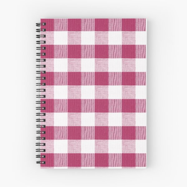 Item preview, Cerise colored gingham fabric pattern designed and sold by coverinlove.