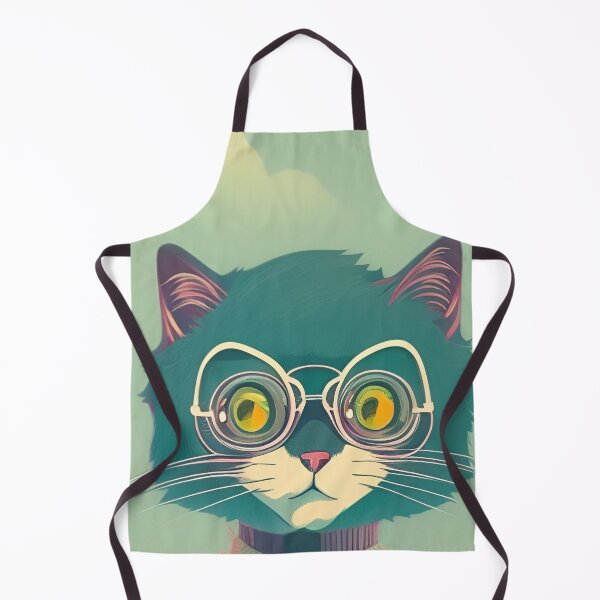 Item preview, Cute Hipster Blue Anthropomorphic Cat Wearing Glasses Artwork - Unique Retro Manga Aesthetic designed and sold by emmtayloor.